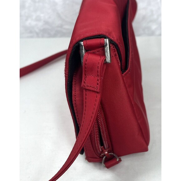 VILLAGER Liz Claiborne Purse All-In-One Crossbody Nylon Red - Picture 5 of 9